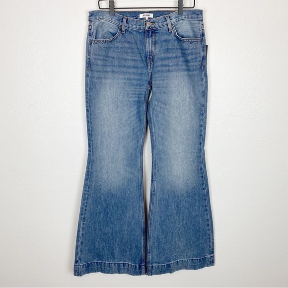 RE/DONE 70's Lake Blue Low-Rise Bell Bottom Jeans - Picture 6 of 10